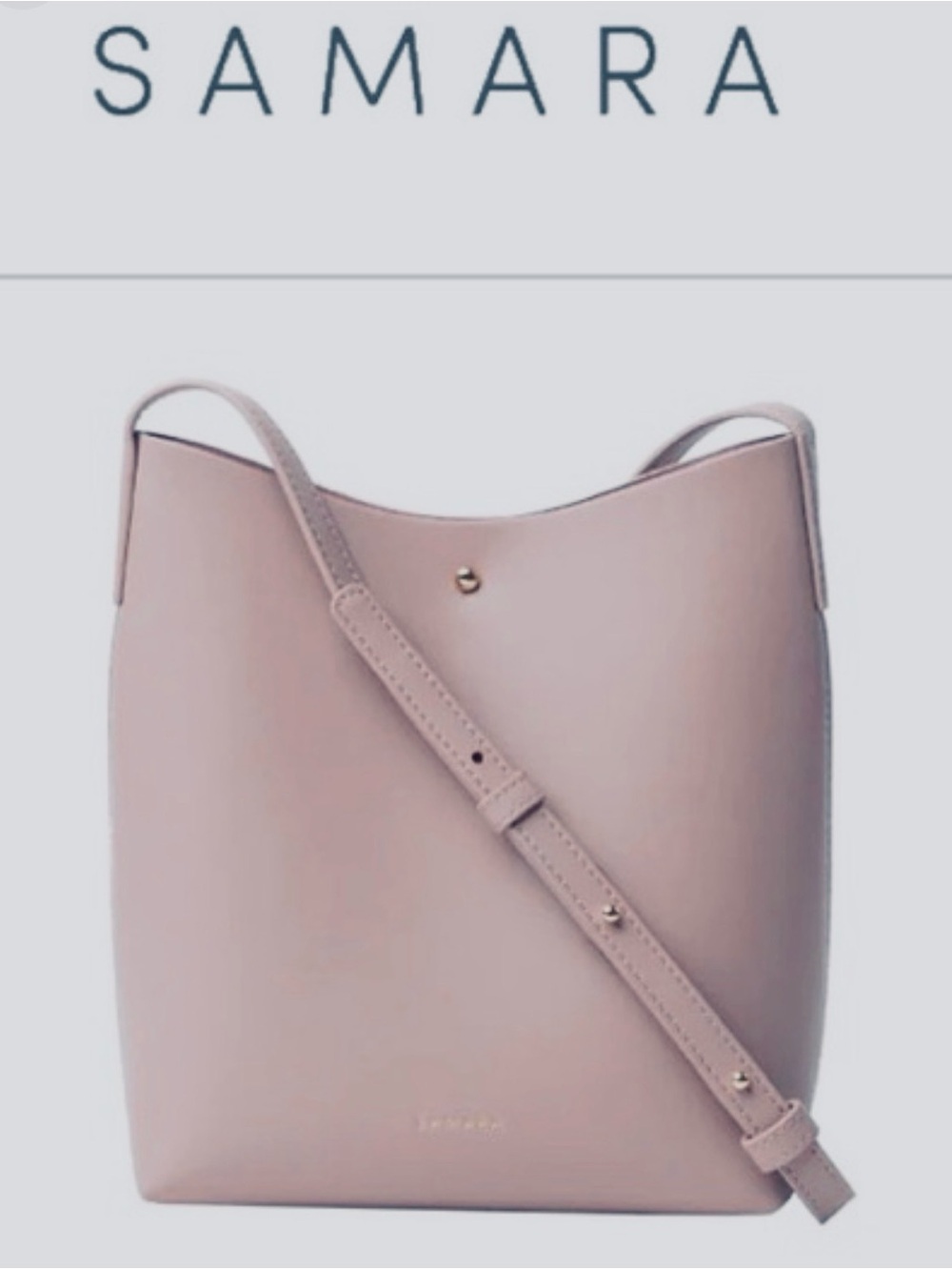 SAMARA Minimalist Vegan Leather Shoulder Bag in Blush Pink